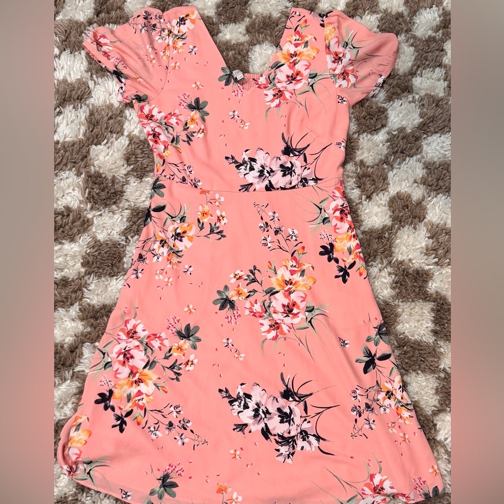 LOFT Pink Floral Mini Dress